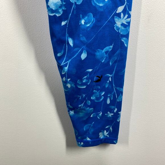 Glyder Blue Floral Print Pull On Stretch Active Leggings Women's Size Small S - Picture 8 of 9